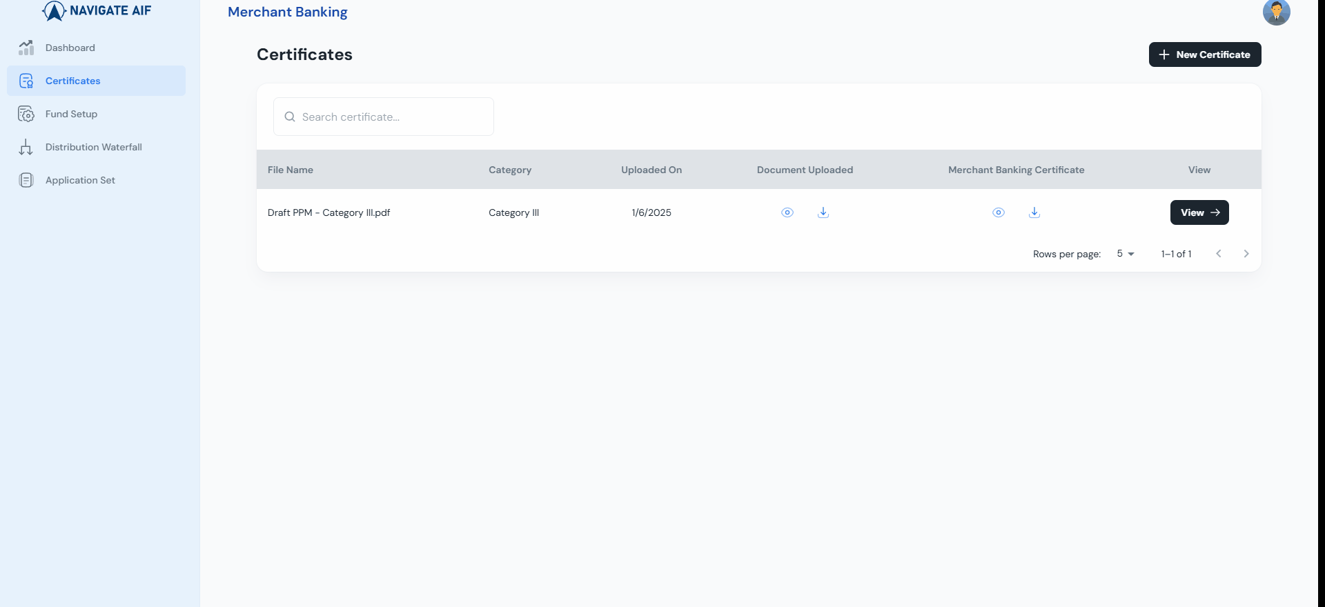 Merchant Banking workflow